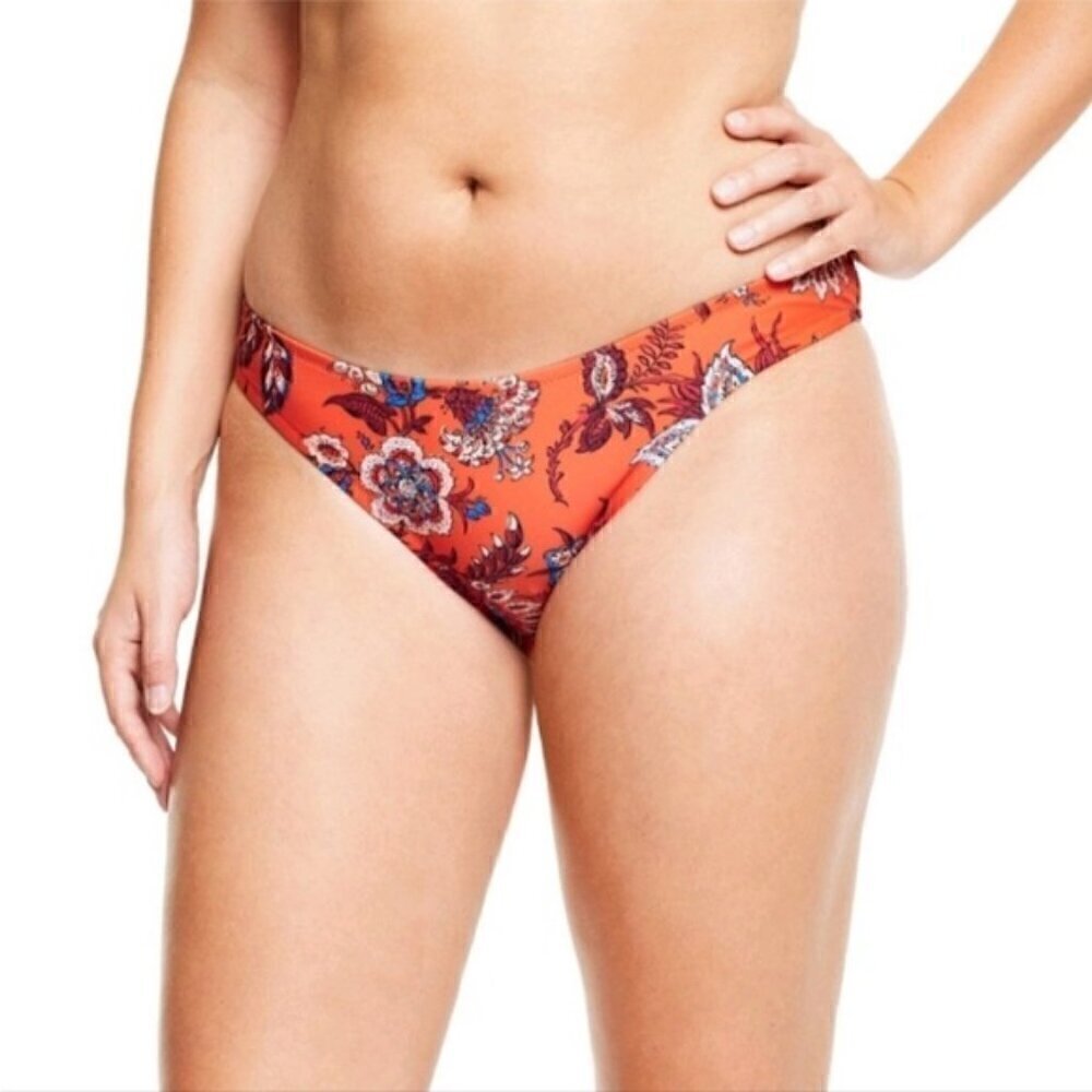 RHODE X Target Large Leafy Floral Med Coverage Hipster Bikini Bottom XXS NWOT